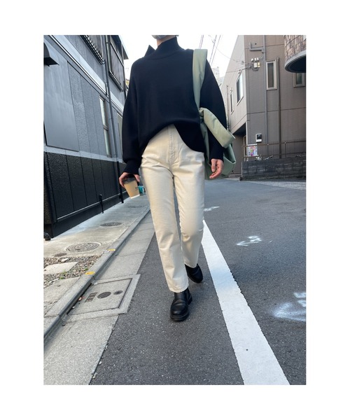 BLACK BY MOUSSY(ブラックバイマウジー)の「trinity back round tops(トリニティバックラウンドトップス)(ニット/セーター・レディース・ブラック/ベージュ/グレー/レッド・FREE)」の5枚目の写真