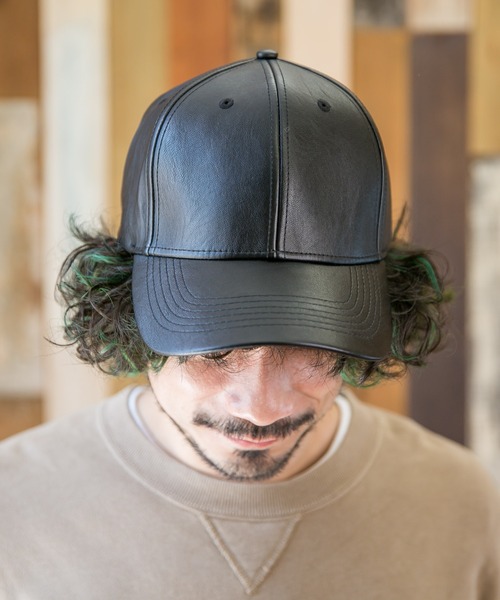 無（ム）の「PU LOW CAP【フェイクレザーキャップ】（Tシャツ/カットソー・メンズ・ブラック・FREE）」の4枚目の写真