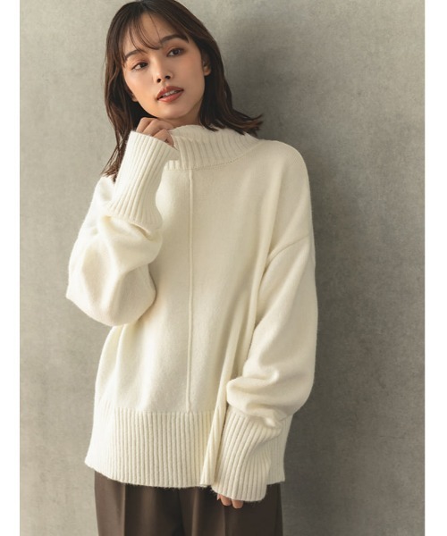 fifth（フィフス）の「［ウォッシャブル対応］センターラインハイネックニット（ニット/セーター・レディース・ホワイト/ブラウン/ブルー・MEDIUM）」の14枚目の写真