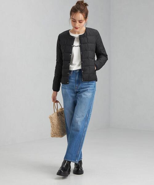 TAION(タイオン)の「<TAION (タイオン)> クルーネック ボタン インナー ダウン(ダウンジャケット/コート・レディース・ブラック/オリーブ/ダークグレー・S/M)」の9枚目の写真