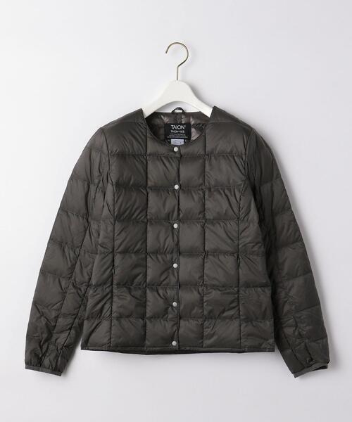TAION(タイオン)の「<TAION (タイオン)> クルーネック ボタン インナー ダウン(ダウンジャケット/コート・レディース・ブラック/オリーブ/ダークグレー・S/M)」の12枚目の写真
