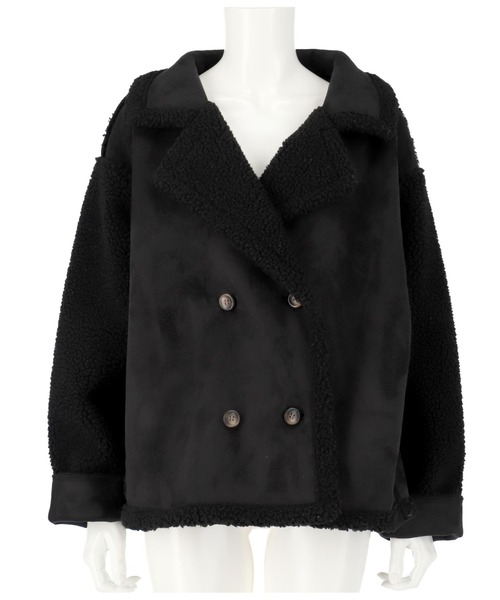 ANAP（アナップ）の「フェイクムートン袖ボアジャケット（その他アウター・レディース・ブラウン/ブラック/ライトベージュ・FREE）」の10枚目の写真