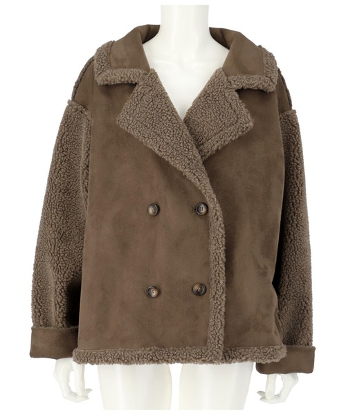 ANAP（アナップ）の「フェイクムートン袖ボアジャケット（その他アウター・レディース・ブラウン/ブラック/ライトベージュ・FREE）」の11枚目の写真