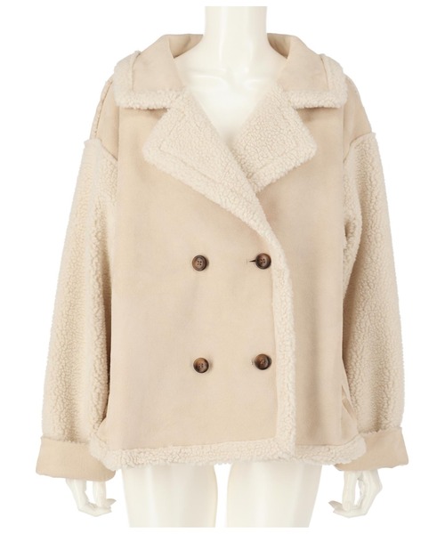 ANAP（アナップ）の「フェイクムートン袖ボアジャケット（その他アウター・レディース・ブラウン/ブラック/ライトベージュ・FREE）」の12枚目の写真