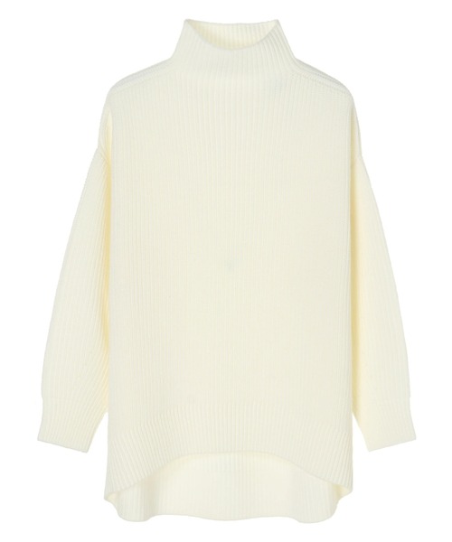 Green Parks(グリーンパークス)の「厚み畦ニットチュニック*(ニット/セーター・レディース・ブルー/アイボリー/ダークネイビー/キャメル/ピンク・FREE)」の1枚目の写真