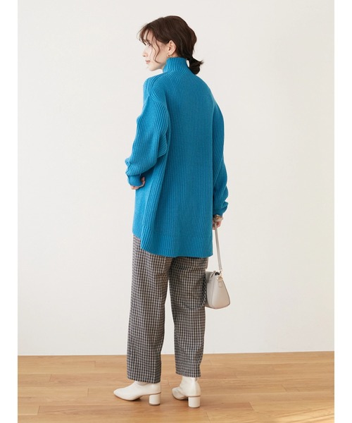 Green Parks(グリーンパークス)の「厚み畦ニットチュニック*(ニット/セーター・レディース・ブルー/アイボリー/ダークネイビー/キャメル/ピンク・FREE)」の8枚目の写真