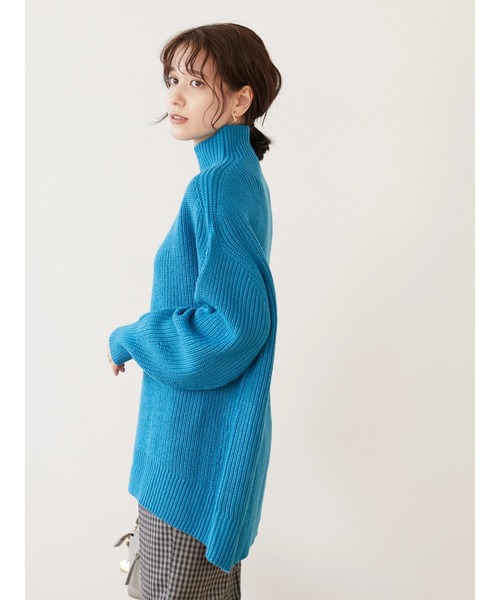 Green Parks(グリーンパークス)の「厚み畦ニットチュニック*(ニット/セーター・レディース・ブルー/アイボリー/ダークネイビー/キャメル/ピンク・FREE)」の7枚目の写真