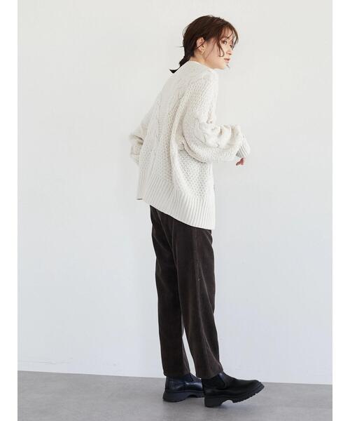 ELENCARE DUE（エレンカーレデュエ）の「・ELENCARE DUE コールハイウエストパンツ＊（その他パンツ・レディース・ブラウン/ブルー/アイボリー/グレイッシュベージュ・FREE）」の15枚目の写真