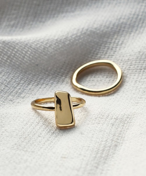 GOLDY（ゴールディ）の「ヴァリアス  スクエア セット リング（リング・レディース・シルバー/ゴールド・FREE）」の2枚目の写真