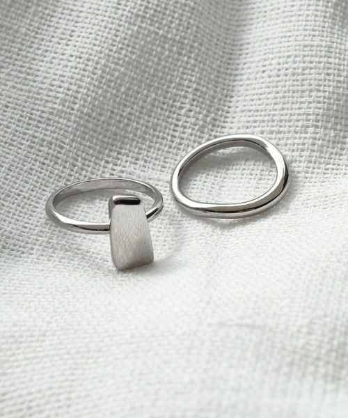 GOLDY（ゴールディ）の「ヴァリアス  スクエア セット リング（リング・レディース・シルバー/ゴールド・FREE）」の3枚目の写真
