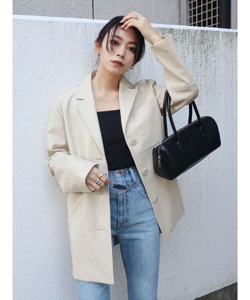 EVRIS（エヴリス）の「スリムボストンBAG（ボストンバッグ・レディース・グリーン/ブラック/ベージュ・FREE）」の6枚目の写真