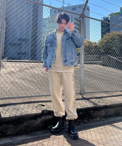 #Re:room（リルーム）の「ビッグロゴチェーンステッチスウェットパンツ（スウェットパンツ・メンズ・オフホワイト/ベージュ/イエロー/ライトブラック・SMALL/MEDIUM）」の16枚目の写真