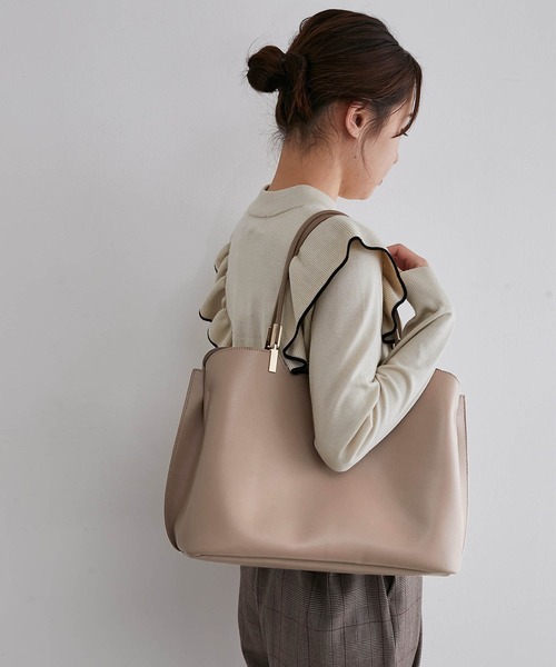 ROPE' PICNIC(ロペピクニック)の「【軽量】レクタンメタル3層A4トートバッグ(トートバッグ・レディース・ブラック/イエロー系その他2/ブルー系その他6/キナリ/ベージュ・FREE)」の4枚目の写真