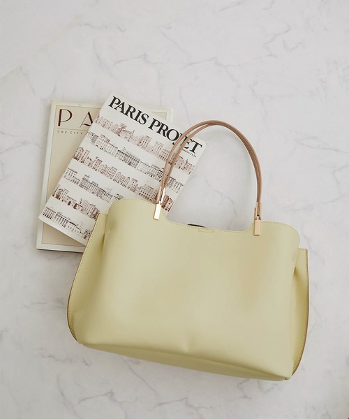 ROPE' PICNIC(ロペピクニック)の「【軽量】レクタンメタル3層A4トートバッグ(トートバッグ・レディース・ブラック/イエロー系その他2/ブルー系その他6/キナリ/ベージュ・FREE)」の1枚目の写真