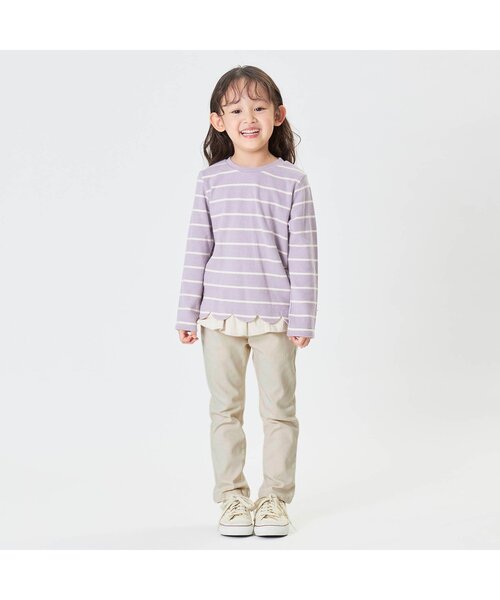 Seraph(セラフ)の「/ハイパーストレッチスキニーフリルパンツ 10分丈(その他パンツ・キッズ・ブルー/グレー/ピンク/キナリ/ラベンダー・95/100/110/130/140/120/90/80)」の6枚目の写真