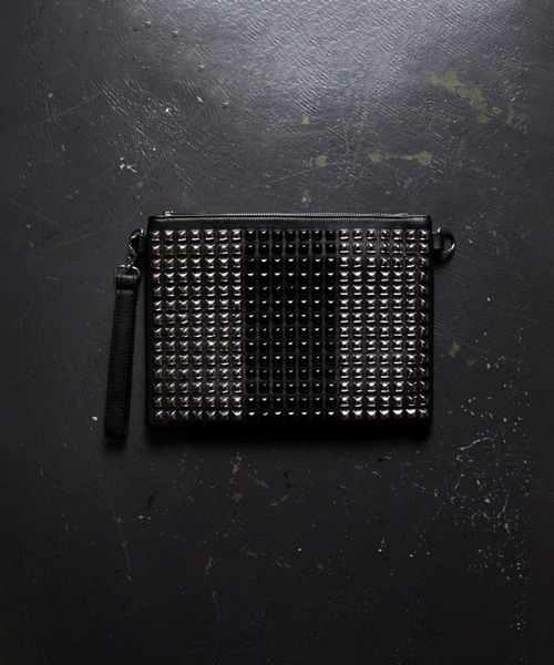 BLACK JACKALL CROWN(ブラックジャッカルクラウン)の「BLACK JACKALL CROWN スタッズ デコレーション 2WAY クラッチバッグ スクエアショルダー(クラッチバッグ・レディース・ブラック・FREE)」の6枚目の写真