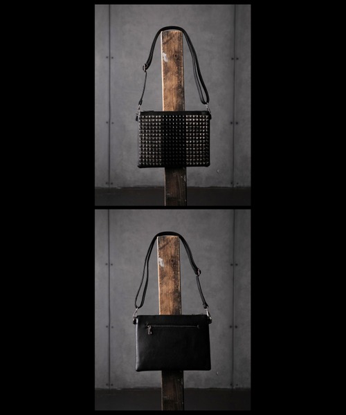 BLACK JACKALL CROWN(ブラックジャッカルクラウン)の「BLACK JACKALL CROWN スタッズ デコレーション 2WAY クラッチバッグ スクエアショルダー(クラッチバッグ・レディース・ブラック・FREE)」の14枚目の写真