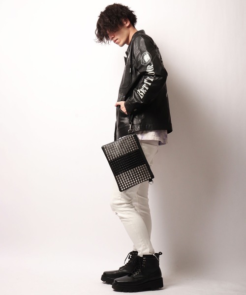 BLACK JACKALL CROWN(ブラックジャッカルクラウン)の「BLACK JACKALL CROWN スタッズ デコレーション 2WAY クラッチバッグ スクエアショルダー(クラッチバッグ・レディース・ブラック・FREE)」の13枚目の写真