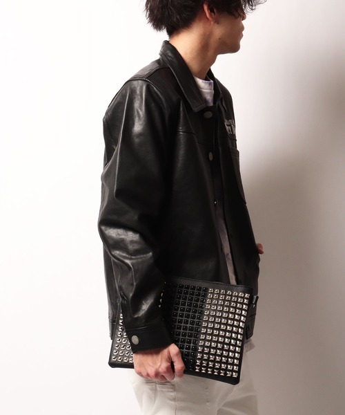 BLACK JACKALL CROWN(ブラックジャッカルクラウン)の「BLACK JACKALL CROWN スタッズ デコレーション 2WAY クラッチバッグ スクエアショルダー(クラッチバッグ・レディース・ブラック・FREE)」の15枚目の写真