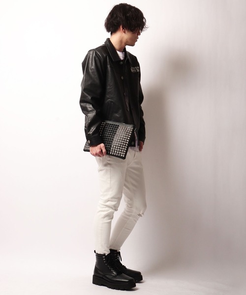BLACK JACKALL CROWN(ブラックジャッカルクラウン)の「BLACK JACKALL CROWN スタッズ デコレーション 2WAY クラッチバッグ スクエアショルダー(クラッチバッグ・レディース・ブラック・FREE)」の11枚目の写真