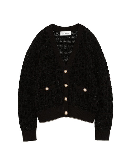 LILY BROWN（リリーブラウン）の「ツイードニットカーディガン（カーディガン/ボレロ・レディース・ホワイト/ブラック/グリーン・FREE）」の14枚目の写真