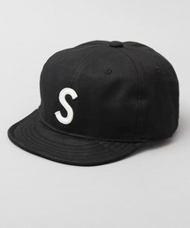 Basiquenti（ベーシックエンティ）の「選べる2素材 S ロゴワッペン ツイル  ショートブリム アンパイアキャップ（キャップ）」