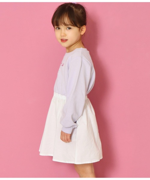 ANAP kids（アナップキッズ）の「ランドリー刺繍ミニ裏毛ワンピース（ワンピース・キッズ・ミント/ラベンダー・130cm/110cm/120cm）」の4枚目の写真