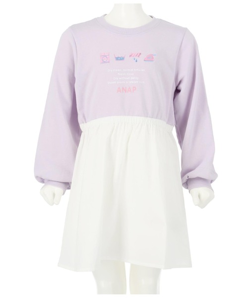 ANAP kids（アナップキッズ）の「ランドリー刺繍ミニ裏毛ワンピース（ワンピース・キッズ・ミント/ラベンダー・130cm/110cm/120cm）」の7枚目の写真