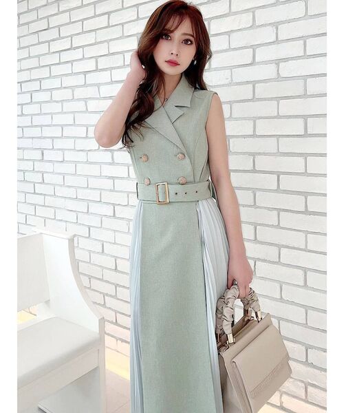 RESEXXY（リゼクシー）の「ノースリサイドプリーツワンピース（ワンピース・レディース・ブラック/ベージュ/ミント・FREE）」の9枚目の写真