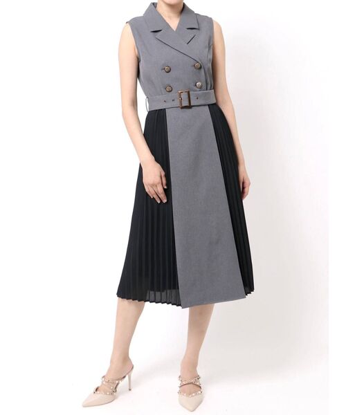 RESEXXY（リゼクシー）の「ノースリサイドプリーツワンピース（ワンピース・レディース・ブラック/ベージュ/ミント・FREE）」の14枚目の写真