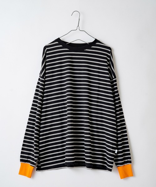 WHIMSIC(ウィムジック)の「【WHIMSIC】マルチボーダーロングスリーブTEE(Tシャツ/カットソー・レディース・ホワイト/ブラック/パープル/ネイビー/アイボリー・FREE)」の4枚目の写真