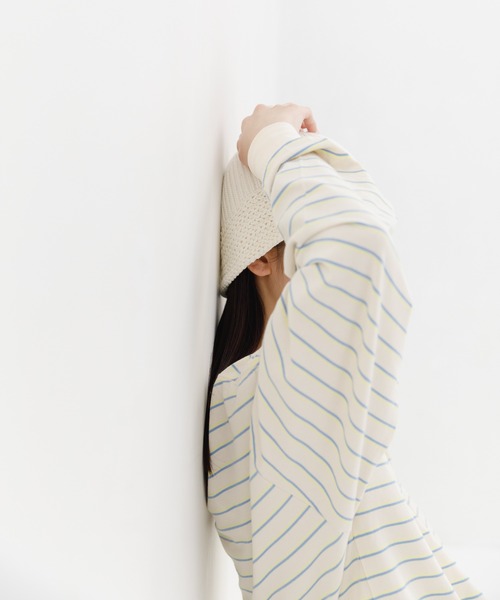 WHIMSIC(ウィムジック)の「【WHIMSIC】マルチボーダーロングスリーブTEE(Tシャツ/カットソー・レディース・ホワイト/ブラック/パープル/ネイビー/アイボリー・FREE)」の20枚目の写真