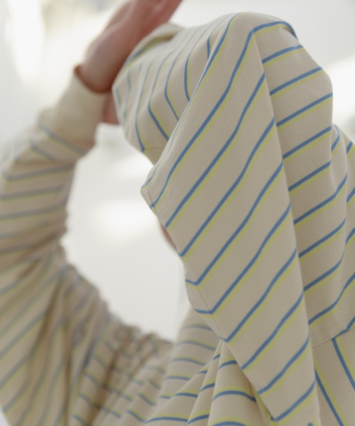 WHIMSIC(ウィムジック)の「【WHIMSIC】マルチボーダーロングスリーブTEE(Tシャツ/カットソー・レディース・ホワイト/ブラック/パープル/ネイビー/アイボリー・FREE)」の21枚目の写真