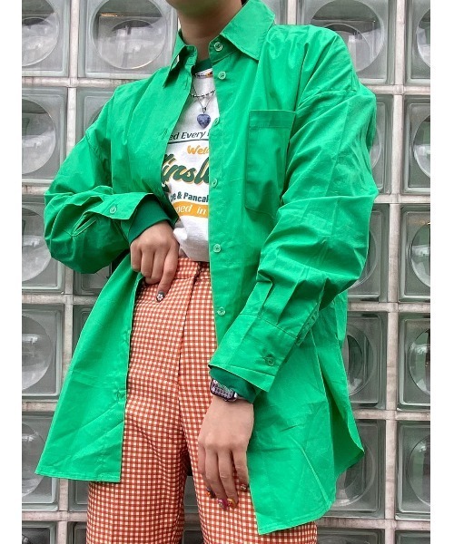WC（ダブル シー）の「カラービッグシャツ（シャツ/ブラウス・レディース・サックスブルー/ピンク/グリーン・FREE）」の2枚目の写真