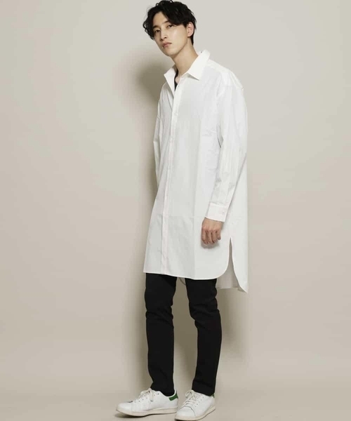 MK MICHEL KLEIN HOMME (エムケーミッシェルクランオム)の「サテン長袖シャツ(シャツ/ブラウス・メンズ・ホワイト/ミント・ONESIZE)」の5枚目の写真
