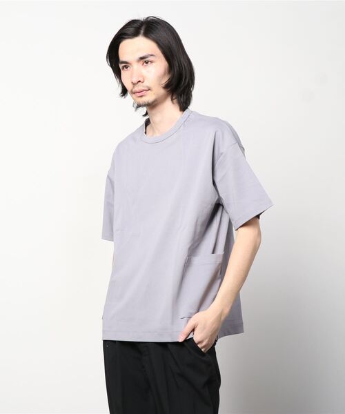 URBAN COLLECTION(アーバンコレクション)の「切替ガーデニングポケット 半袖Tシャツ(Tシャツ/カットソー・メンズ・ホワイト/ブラック/パープル/サックスブルー/グレイッシュベージュ・M/L/XL)」の5枚目の写真