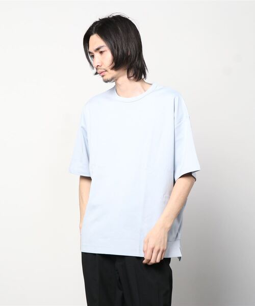 URBAN COLLECTION(アーバンコレクション)の「切替ガーデニングポケット 半袖Tシャツ(Tシャツ/カットソー・メンズ・ホワイト/ブラック/パープル/サックスブルー/グレイッシュベージュ・M/L/XL)」の4枚目の写真