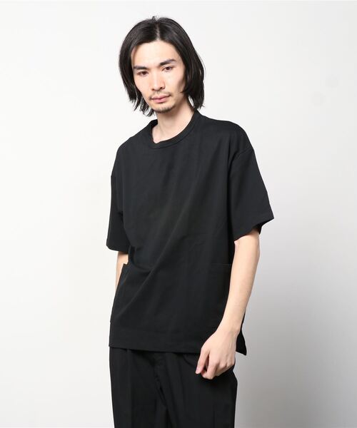 URBAN COLLECTION(アーバンコレクション)の「切替ガーデニングポケット 半袖Tシャツ(Tシャツ/カットソー・メンズ・ホワイト/ブラック/パープル/サックスブルー/グレイッシュベージュ・M/L/XL)」の2枚目の写真
