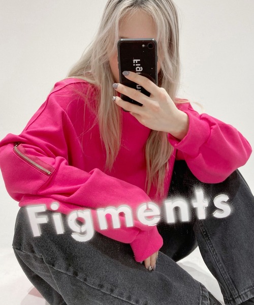 Figments（フィグメンツ）の「サイドポケットスウェット（スウェット・レディース・ブラック/ピンク/杢グレー・FREE）」の3枚目の写真