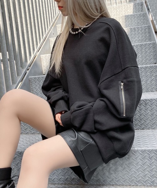 Figments（フィグメンツ）の「サイドポケットスウェット（スウェット・レディース・ブラック/ピンク/杢グレー・FREE）」の12枚目の写真