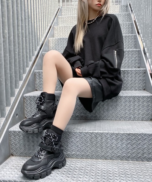 Figments（フィグメンツ）の「サイドポケットスウェット（スウェット・レディース・ブラック/ピンク/杢グレー・FREE）」の9枚目の写真