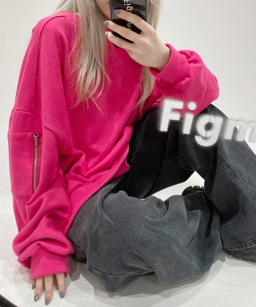 Figments（フィグメンツ）の「サイドポケットスウェット（スウェット・レディース・ブラック/ピンク/杢グレー・FREE）」の14枚目の写真