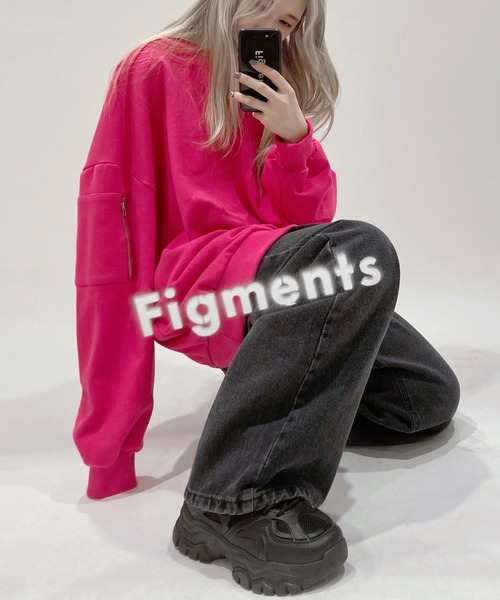 Figments（フィグメンツ）の「サイドポケットスウェット（スウェット・レディース・ブラック/ピンク/杢グレー・FREE）」の15枚目の写真
