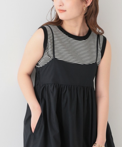 SLOBE IENA（スローブイエナ）の「マルチボーダーテレコタンク◆（タンクトップ・レディース・ブラック/パープル系その他・FREE）」の10枚目の写真