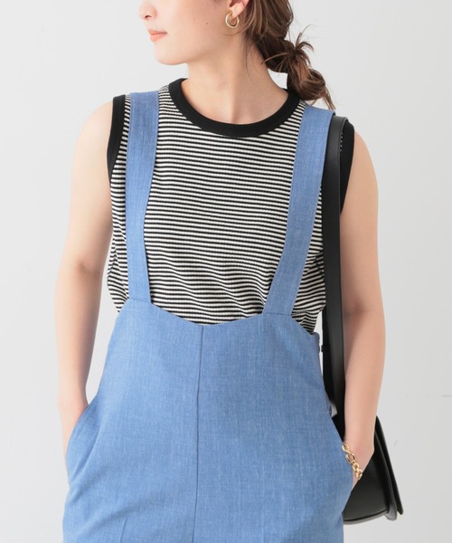 SLOBE IENA（スローブイエナ）の「マルチボーダーテレコタンク◆（タンクトップ・レディース・ブラック/パープル系その他・FREE）」の13枚目の写真