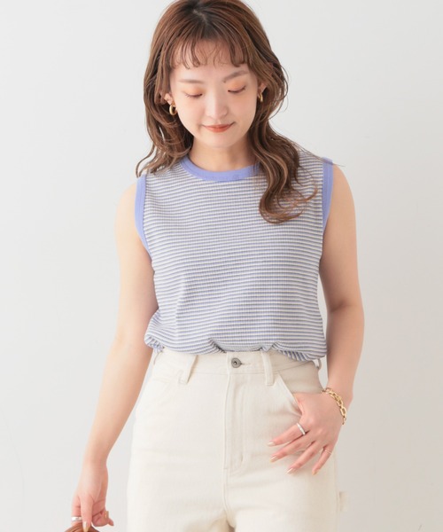 SLOBE IENA（スローブイエナ）の「マルチボーダーテレコタンク◆（タンクトップ・レディース・ブラック/パープル系その他・FREE）」の15枚目の写真