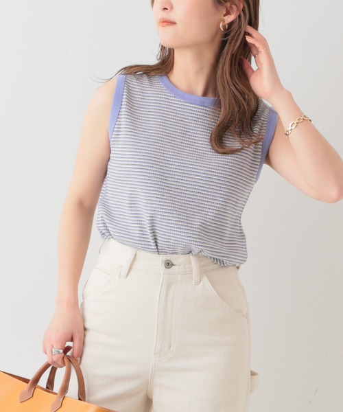 SLOBE IENA（スローブイエナ）の「マルチボーダーテレコタンク◆（タンクトップ・レディース・ブラック/パープル系その他・FREE）」の11枚目の写真