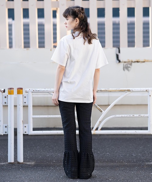 X-girl（エックスガール）の「GEOMETRIC HEART S/S TEE/ジオメトリックハートTシャツ（Tシャツ/カットソー・レディース・ブラック/ホワイト/ブラウン・M/XL/S/L）」の5枚目の写真