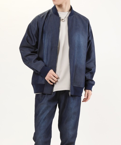 TopIsm（トップイズム）の「ワイドシルエット ライトデニムMA-1（MA-1・メンズ・ネイビー/サックスブルー/ブルー系その他・M/L/XL）」の7枚目の写真