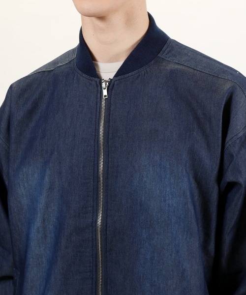 TopIsm（トップイズム）の「ワイドシルエット ライトデニムMA-1（MA-1・メンズ・ネイビー/サックスブルー/ブルー系その他・M/L/XL）」の10枚目の写真